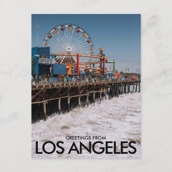 Santa Monica Pier  Los Angeles  Usa Postcard by TwoTravelledTeens at Zazzle