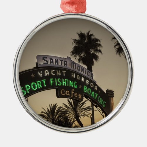 Santa Monica pier Metal Ornament