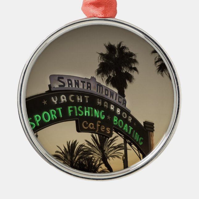 Santa Monica pier Metal Ornament (Front)