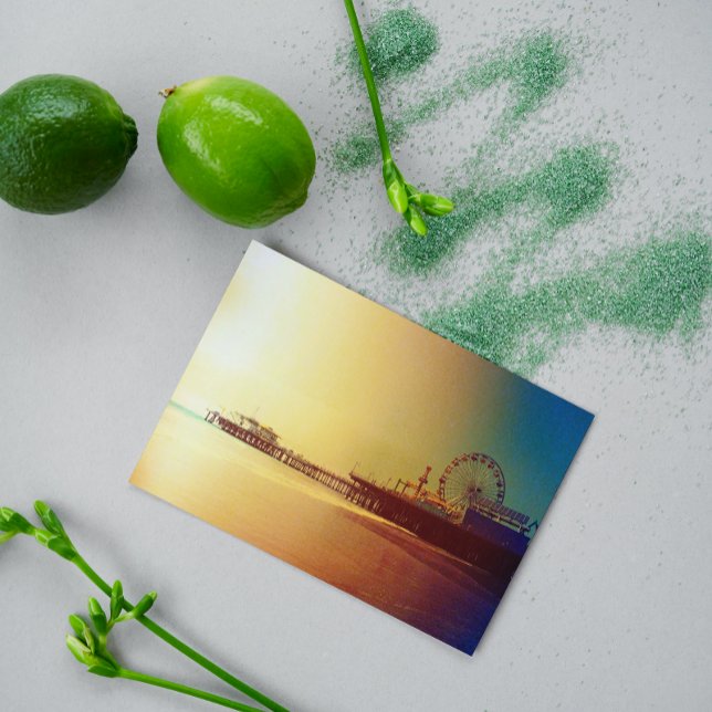 Santa Monica Pier - Orange Sunrise Photo Edit Postcard (Creator Uploaded)