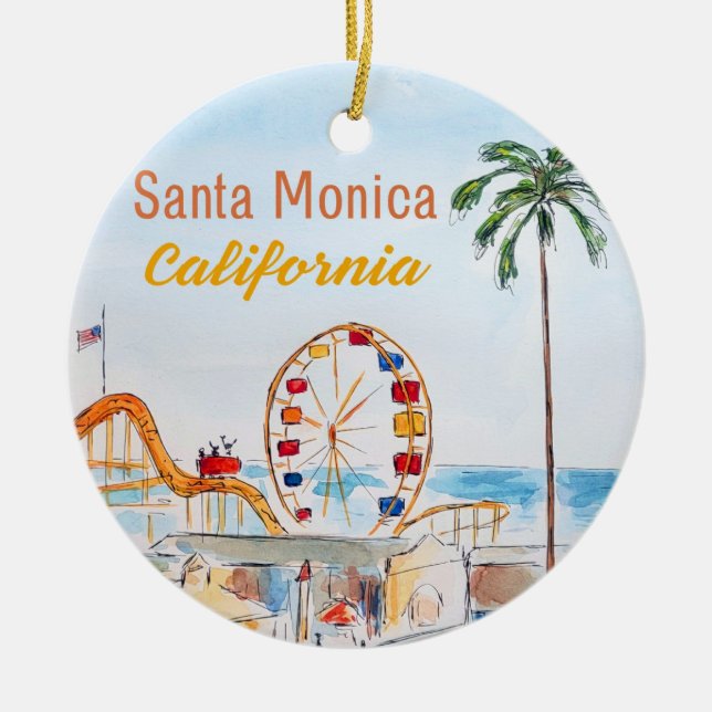 Santa Monica Pier Ornament (Front)