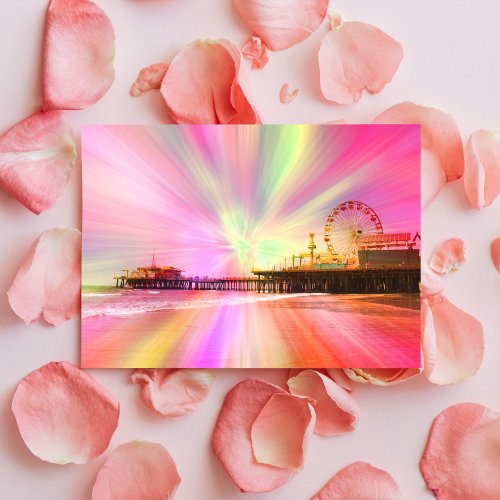 Santa Monica Pier Pink Explosion Postcard