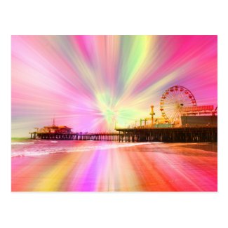 Santa Monica Pier Pink Explosion Postcard
