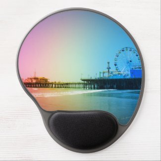 Santa Monica Pier Rainbow Colors Gel Mouse Pad