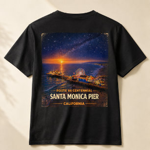 Santa Monica Pier Route 66 Centennial Sunset T-Shirt
