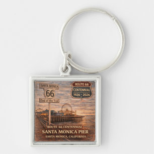 Santa Monica Pier Route 66 Keepsake Charm Keychain