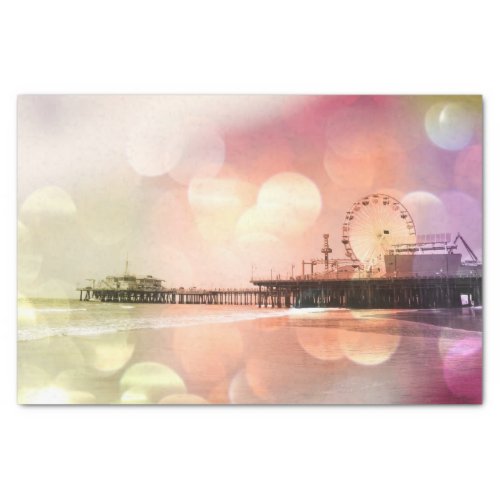 Santa Monica Pier _ Sparkling Pink Photo Edit Tissue Paper