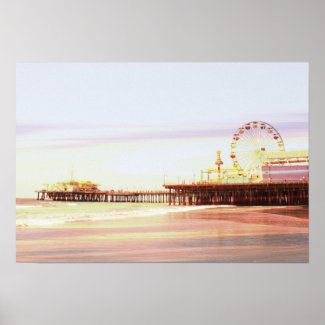 Santa Monica Pier Sunrise Poster