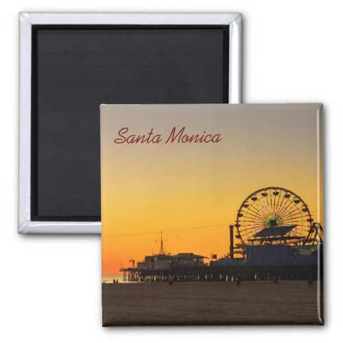 Santa Monica Pier Sunset Magnet