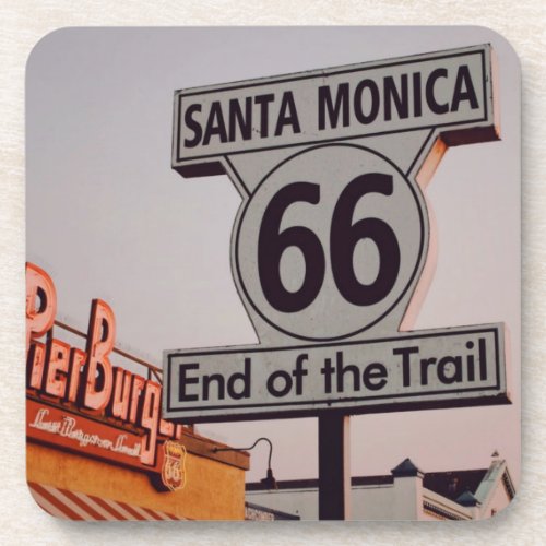 Santa Monica Route 66 California Beverage Coaster