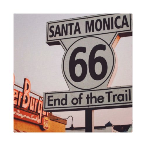 Santa Monica Route 66 California Canvas Print