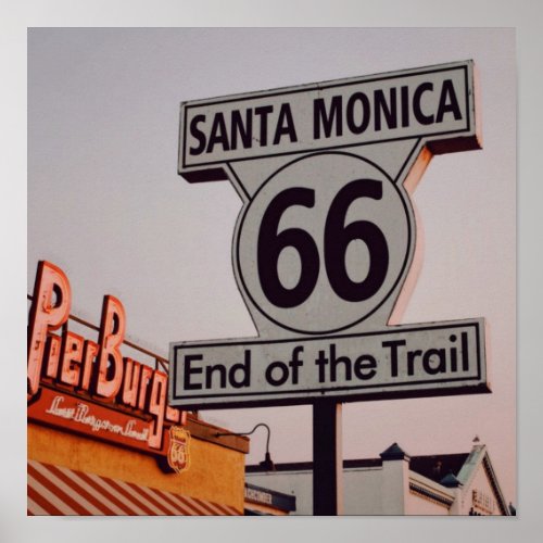 Santa Monica Route 66 California Poster