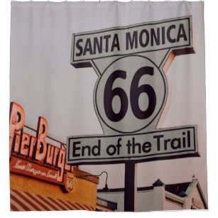 Santa Monica Route 66 California Shower Curtain