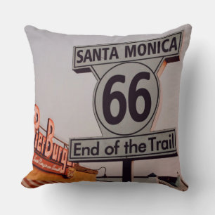 Santa Monica Route 66 California Throw Pillow