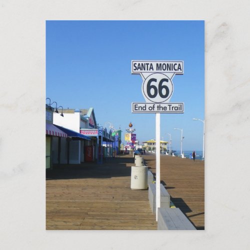 Santa Monica Route 66 Postcard Postcard