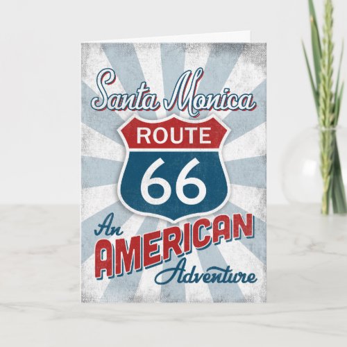 Santa Monica Route 66 Vintage America California Card