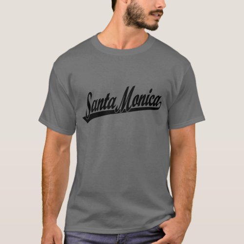 Santa Monica script logo in black T_Shirt