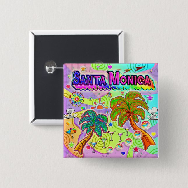 Santa Monica Vacation Target Button (Front & Back)