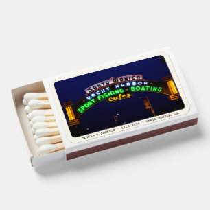 Santa Monica Wedding Favor Retro Personalized Matchboxes