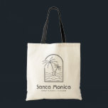 Santa Monica Wedding Welcome Destination Wedding Tote Bag<br><div class="desc">Welcome your Santa Monica wedding guests with these custom wedding welcome bags! Embrace the sunny spirit with this classic tote featuring a palm tree and ocean line sketch design. Customize it with the name and location of your wedding. Give your guests a stylish gift to be used long after the...</div>
