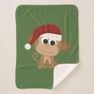Santa Monkey Fleece Blanket