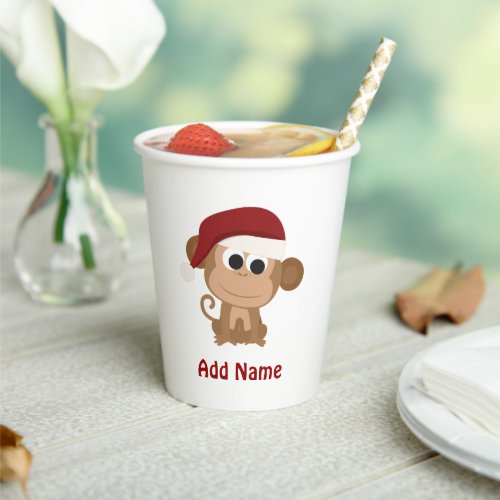 Santa Monkey  Paper Cups