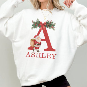 Santa Monogrammed and Name Family Matching Sweatshirt