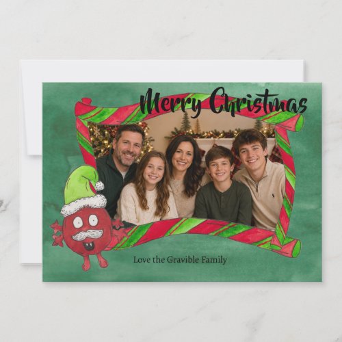 Santa Monster Whimsical Christmas Holiday Card