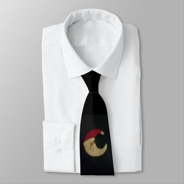 SANTA MOON CUSTOM CHRISTMAS TIE (Tied)