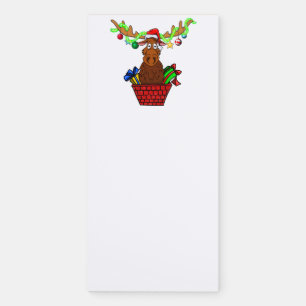 Santa Moose Christmas Magnate Notepad
