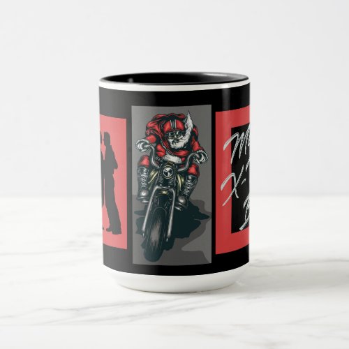 Santa Motorcycle Biker Customizable Mug