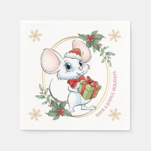 Santa Mouse Christmas Favor Napkins