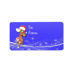 Santa Mouse Christmas Gift Tag