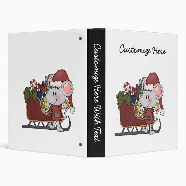 Santa Mouse With Sled Binder (Background)