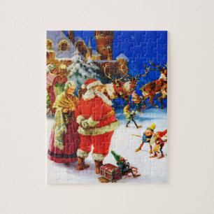 Santa & Mrs. Claus at the North Pole Christmas Eve Jigsaw Puzzle