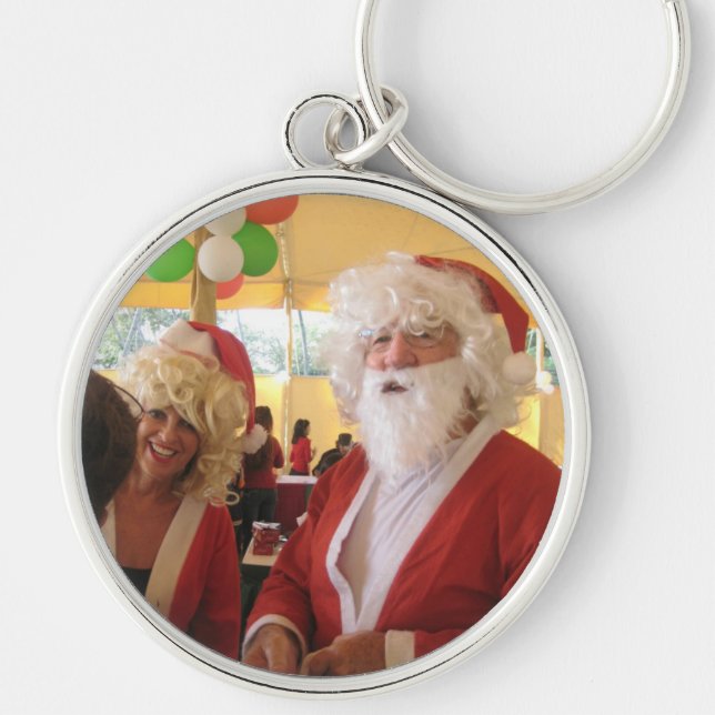 Santa & Mrs. Claus Christmas Celebration – Festive Keychain (Front)