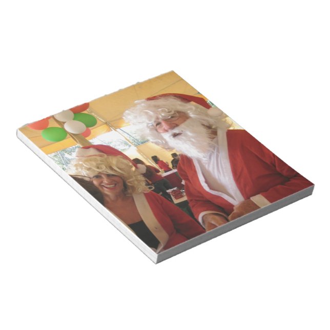 Santa & Mrs. Claus Christmas Celebration – Festive Notepad (Angled)