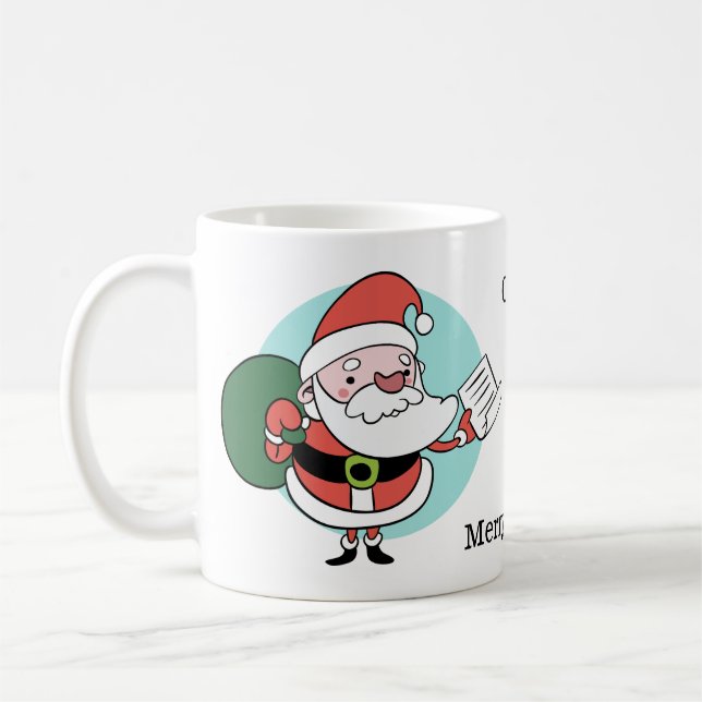 Santa & Mrs. Claus custom text mugs (Left)