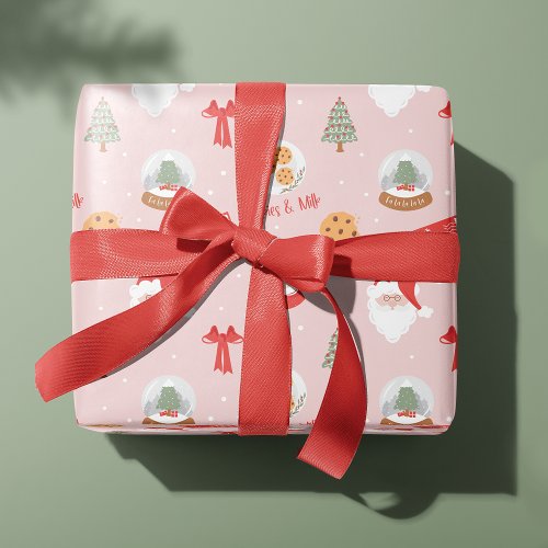 Santa  Mrs Claus Festive Fa La La Christmas Wrapping Paper