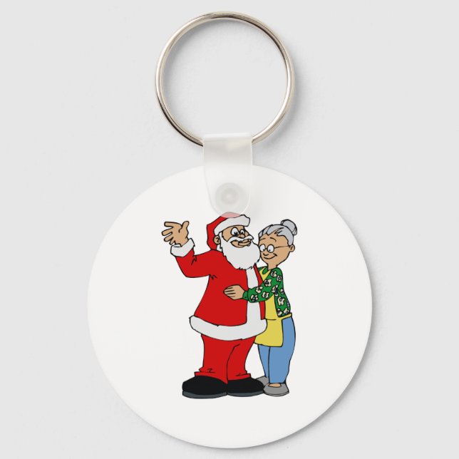 Santa & Mrs. Claus Keychain (Front)