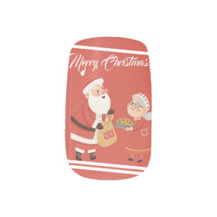 Santa Mrs Claus Merry Christmas Minx Nail Art