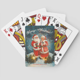 Santa Mrs Claus Merry Christmas Poker Cards
