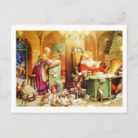 Santa &amp; Mrs. Claus &amp; The Elves Check His List Holiday Postcard at Zazzle