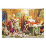 Santa &amp; Mrs. Claus &amp; The Elves Check His List Placemat at Zazzle