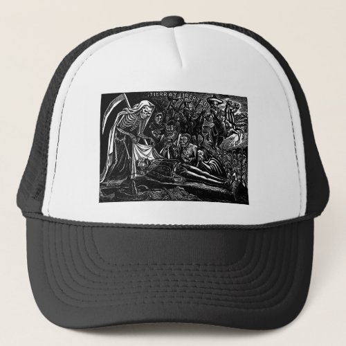 Santa Muerte and the Soldier c 1951 Mexico Trucker Hat
