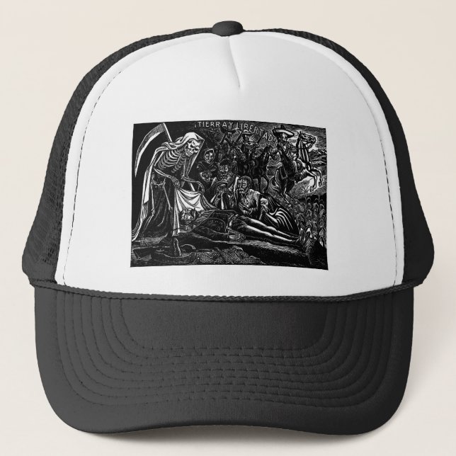 Santa Muerte and the Soldier c. 1951 Mexico Trucker Hat (Front)