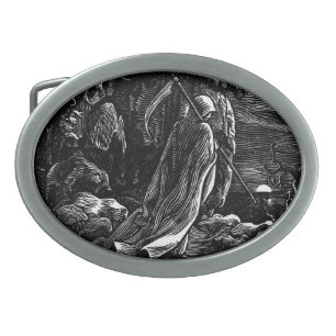 Santa Muerte Belt Buckle