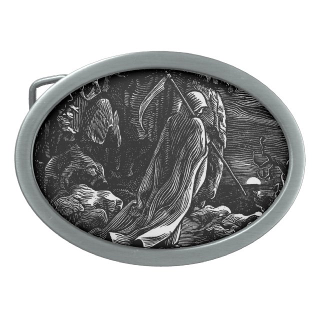 Santa Muerte Belt Buckle (Front)