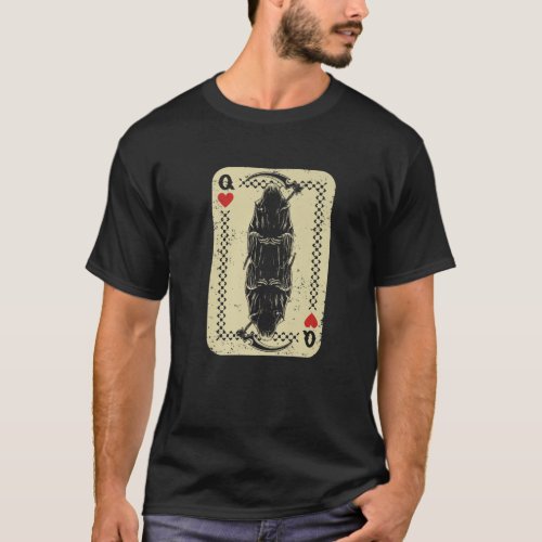 Santa Muerte Calavera Mexico Skeleton Poker Card D T_Shirt