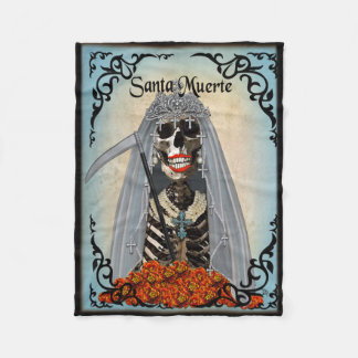 Santa Muerte Fleece Blanket, Small